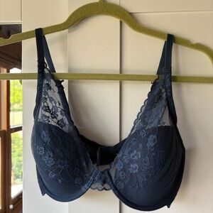 Natori Cherry Blossom Navy Lace Underwire Bra